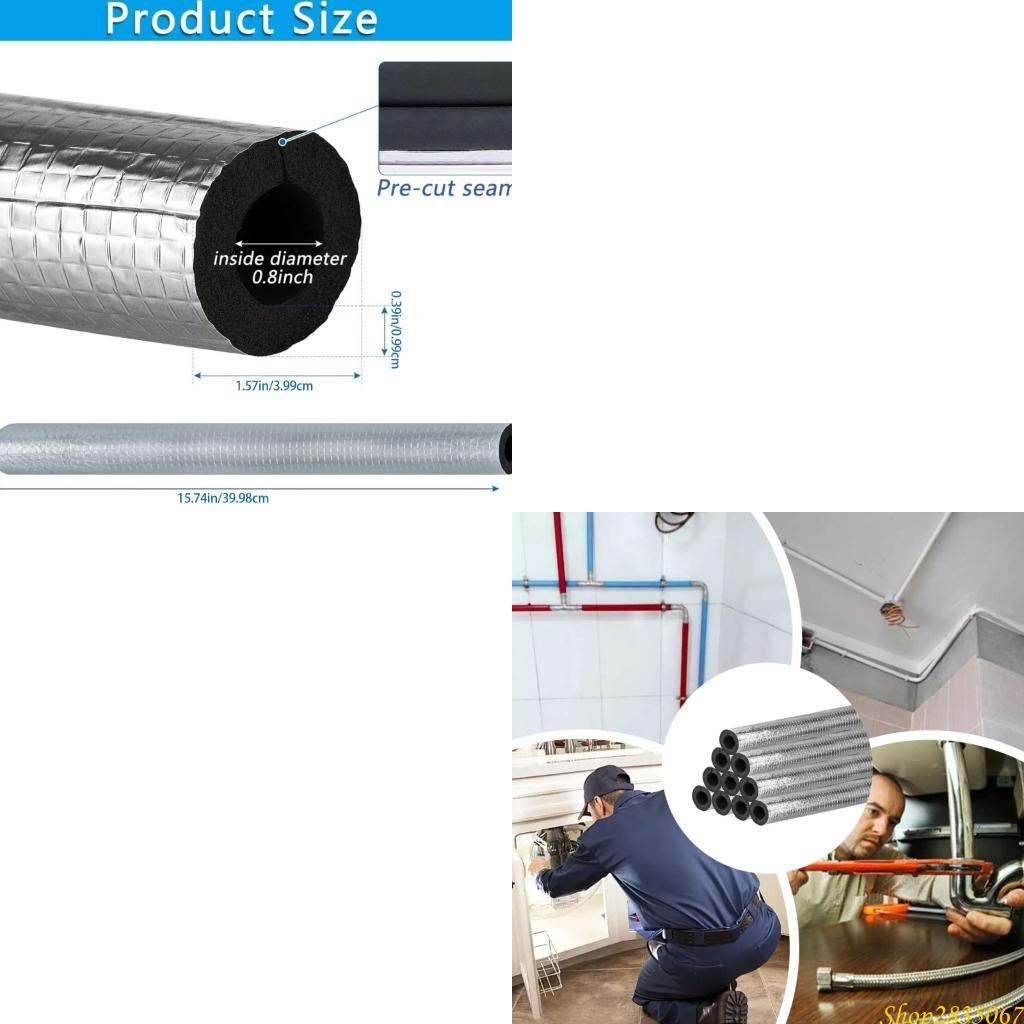 Pipe Insulation Foam - 10 ชิ้นท่อฉนวนโฟมหลอดหนาฉนวนกันความร้อนสำหรับฤดูหนาวท่อ 831F