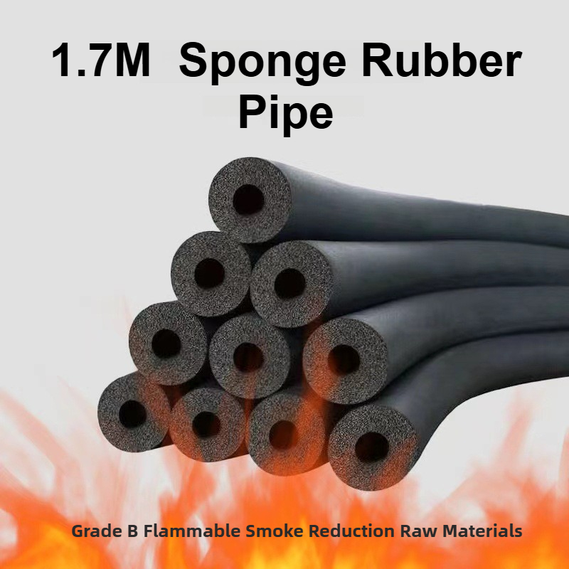 Pipe Insulation Foam - 1.7M ยางโฟมฉนวนกันความร้อนท่อ 6-32 มม.สารหน่วงไฟป้องกันการแข็งตัวสำหรับเครื่องปรับอากาศทองแดง/ท่อน้ำพลังงานแสงอาทิตย์กลางแจ้ง