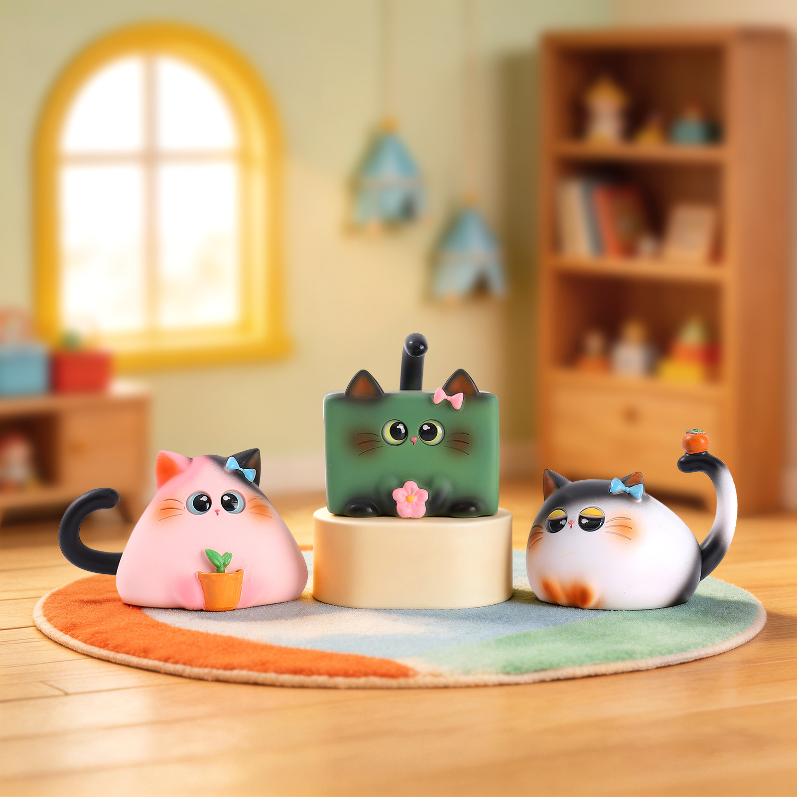 ฟิกเกอร์แมวแบบสุ่ม  งานเรซิ่น  - Home Improvement And Hardware บทวิจารณ์และราคา