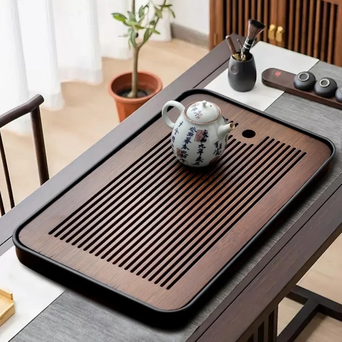 ถาดชาไม้ไผ่แบบพกพา ถอดประกอบได - Home Improvement Mall บทวิจารณ์และราคา